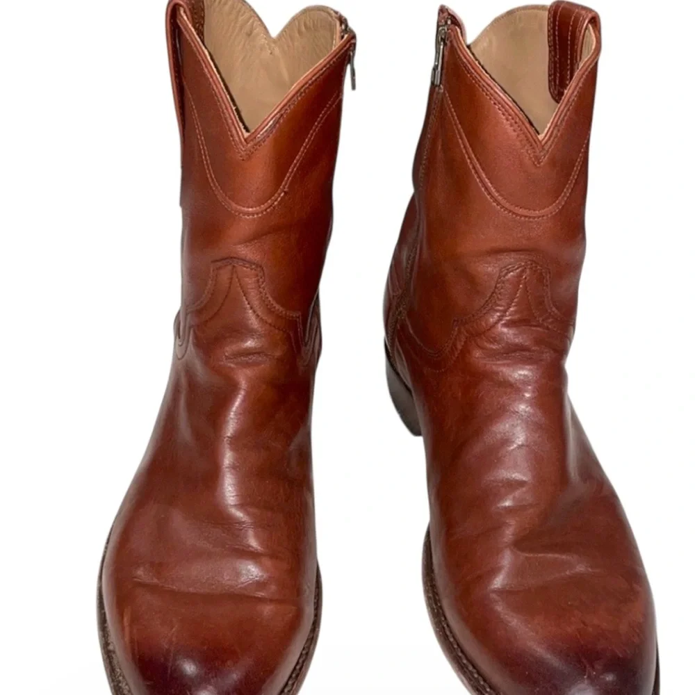 Tecovas Men's The Dean Scotch Brown Goat Leather Side-Zip Western Boots 11 EE - Picture 13 of 15